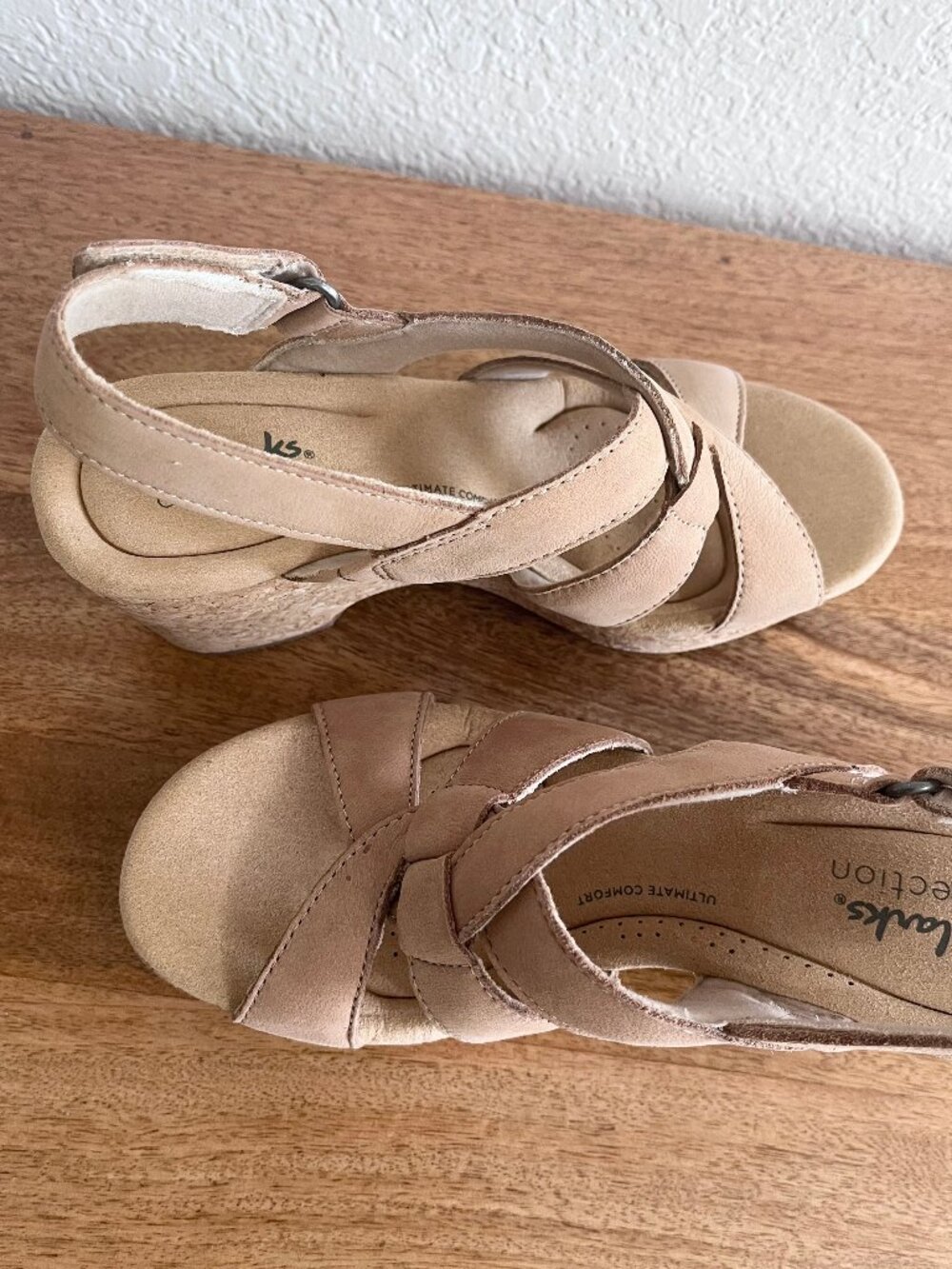 Clarks Collection Giselle Beach Sand Suede Wedge Platform Sandal 6 - Picture 5 of 15